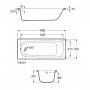 CONTESA ванна 160*70см прямоугольная, без ножек