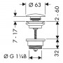 HANSGROHE сливной набор для умывальника pushopen, 1¼’