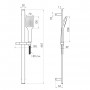 Штанга душевая L-66 см, ручной душ 1 режим, шланг 1,5 м