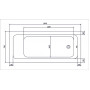 MODO ванна 170*75см прямоугольная, центральный слив, с ножками SN7