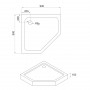 STEFANI поддон 90*90*15см пятиугольный, акриловый
