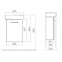 NOVA PRO комплект: умывальник 45см прямоугольный, правое отверстие + шкафчик для умывальника белый глянец (пол)