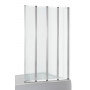 Шторка-гармошка на ванну 89*140см, прозрачное стекло 5мм, профиль хром