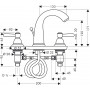 Axor Смеситель для раковины, на 3 отверстия, с рычаговыми рукоятками
