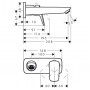 LOGIS смеситель для умывальника, однорычажный, настенный, скрыт. монтаж, хром