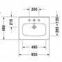 DURASTYLE умывальник для мебели с переливом с плоскостью под смеситель 65*48 см