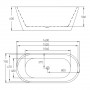 Ванна 160*75*60см, отдельностоящая, овальная