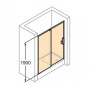 X1 дверь 120см односекционная раздвижная для ниши и боковой стенки, профиль глянцевый хром, стекло прозрачное