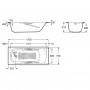 Комплект: PRINCESS ванна 170*75см прямоугольная, с ручками + VIEGA SIMPLEX сифон для ванны