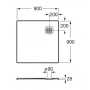 TERRAN поддон 90*90см ультраплоский, из искусственного камня Stonex, в комплекте с трапом и сифоном, цвет цемент