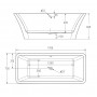 Ванна 170*75*60см, отдельностоящая, с сифоном