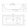 Ванна 170*75*58см, отдельно стоящая, акриловая, с сифоном