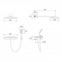 CENTRUM SQP комплект с термостатом (черная панель, верхний и ручной душ 3 режима, шланг полимер)