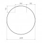 Зеркало круглое 60*60см на шлифованной нержавеющей раме, с контурной белой подсветкой
