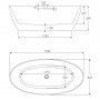 Ванна 170*82*58,5см отдельностоящая, матовая акриловая, с сифоном