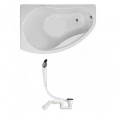 PROMISE ванна 170*110см асимметричная, левая, с ножками SN8 + Viega Simplex сифон для ванны
