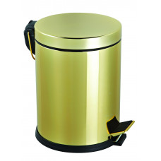 Комплект: ведро для мусора с педалью 5л + ершик для унитаза, цвет золото