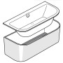 OBERON 2.0 ванна 180*80см квариловая, пристенная, с панелью, со сливом-переливом