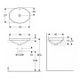 VARIFORM умывальник встраиваемый в столешницу, овальный, 55*40см, без отверстия, с переливом