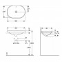 VARIFORM умывальник встраиваемый в столешницу, эллиптический, 60*40см, без отверстия, с переливом, глазурованный снизу