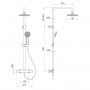 LUX система душевая c термостатом (верхний душ 200мм, ручной душ 3 режима)