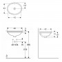 VARIFORM умывальник под столешницу, овальной формы, 42*42см, с переливом, глазурованный снизу