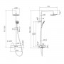 CENTRUM W система душевая (смеситель-термостат для душа, верхний и ручной душ 3 режима, шланг)