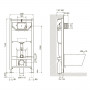 Комплект: AMADEUS Rimless унитаз 56*36*40см сиденье твердое Slim slow-closing+IMPRESE Комплект инсталляции 3в1