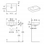 SELNOVA Square умывальник 50*17*42см, с отверрстием под смеситель в центре, перелив видимый